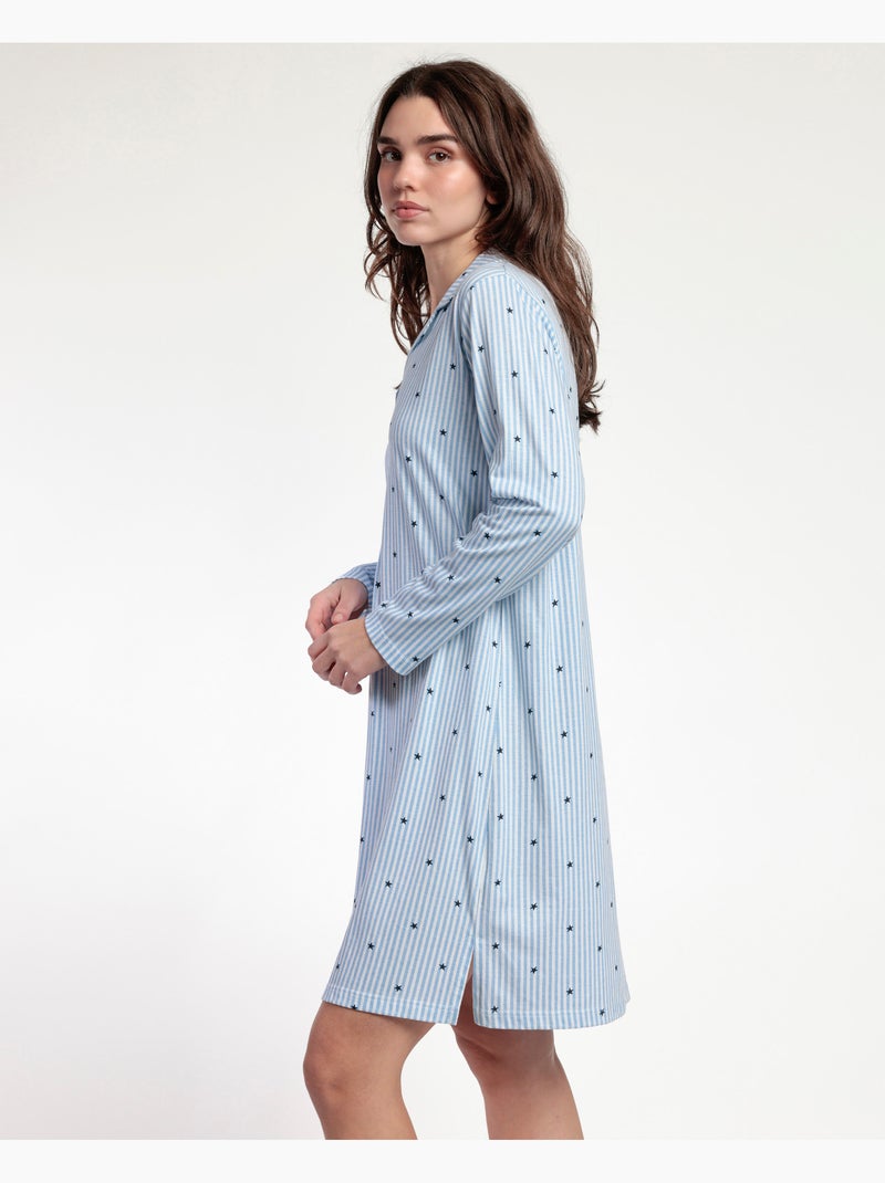 ADMAS CLASSIC Camisola Manga Larga Tapeta Stripes And Stars para Mujer Azul - Kiabi