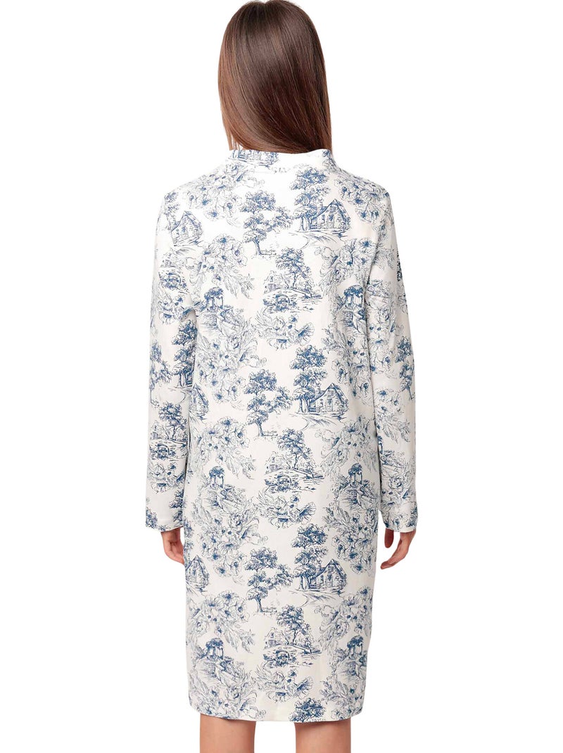 ADMAS CLASSIC Camisola Manga Larga Tapeta Toile De Jouy para Mujer Azul - Kiabi