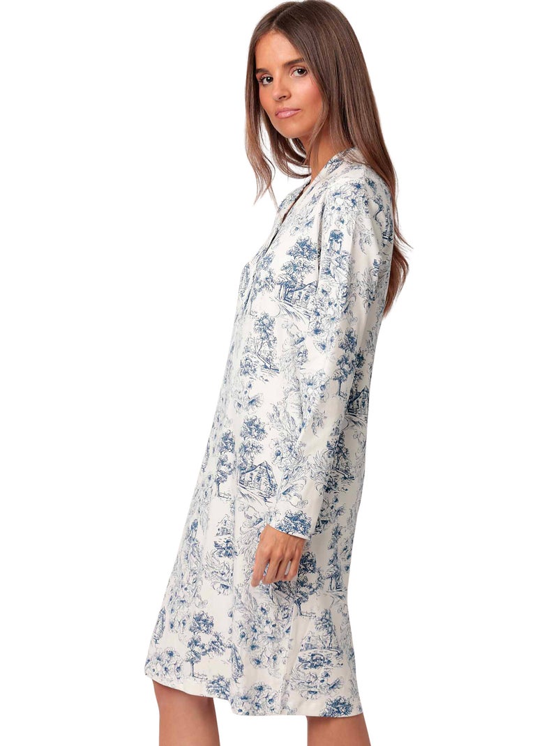 ADMAS CLASSIC Camisola Manga Larga Tapeta Toile De Jouy para Mujer Azul - Kiabi