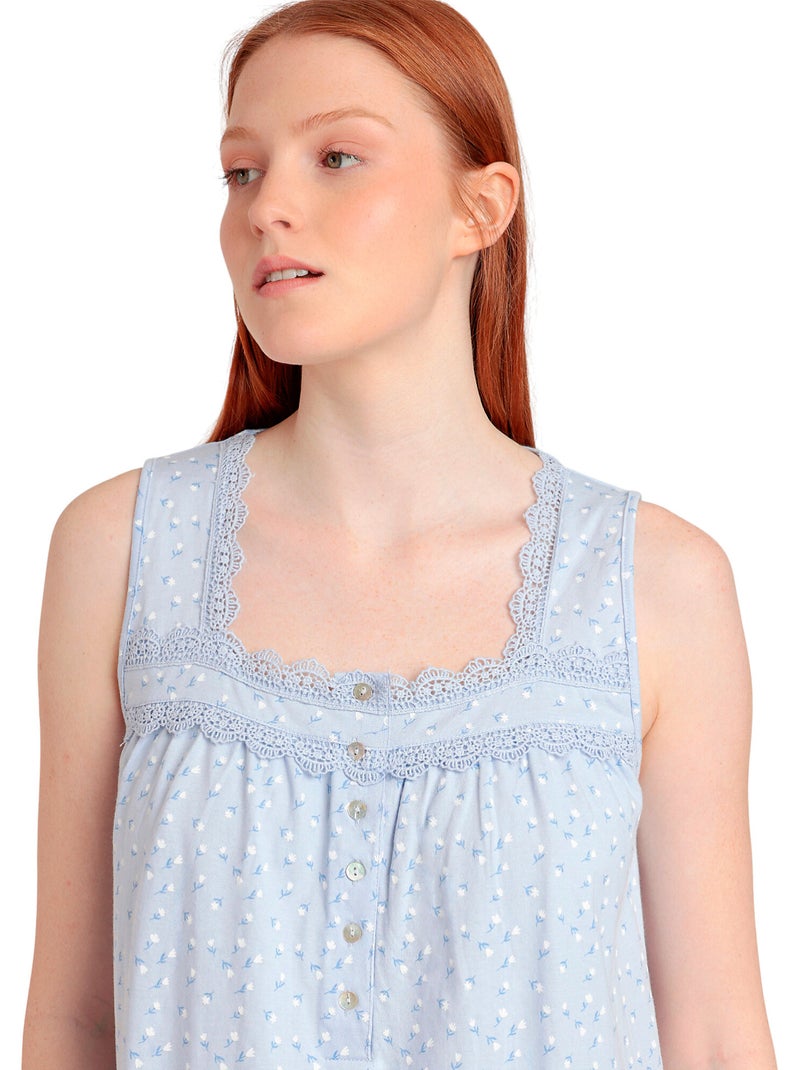 ADMAS CLASSIC Camisola Sin Mangas Classic Blue Flowers para Mujer Azul - Kiabi