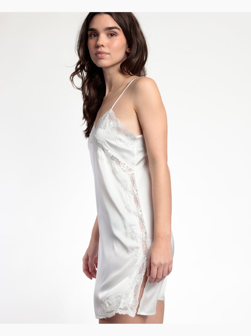 ADMAS CLASSIC Camisola Tirantes Satin And Guipur para Mujer Blanco - Kiabi