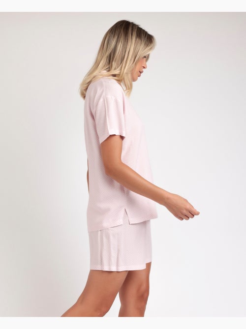 ADMAS CLASSIC Pijama Abierto Manga Corta Classic Spiga para Mujer - Kiabi ADMAS CLASSIC Pijama Abierto Manga Corta Classic Spiga para Mujer - Kiabi