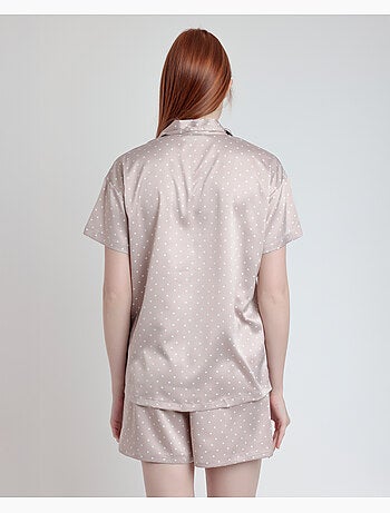 ADMAS CLASSIC Pijama Abierto Manga Corta Dots Lace para Mujer