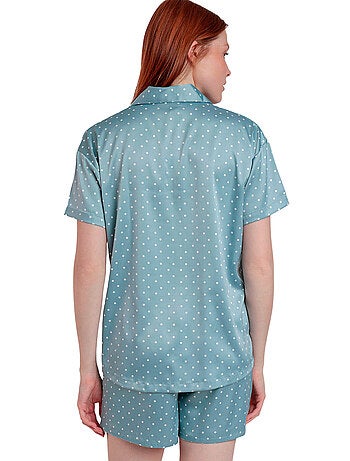 ADMAS CLASSIC Pijama Abierto Manga Corta Dots Lace para Mujer