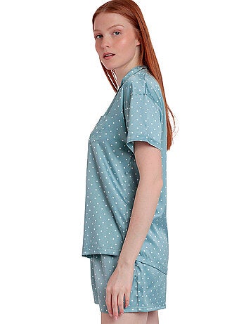 ADMAS CLASSIC Pijama Abierto Manga Corta Dots Lace para Mujer