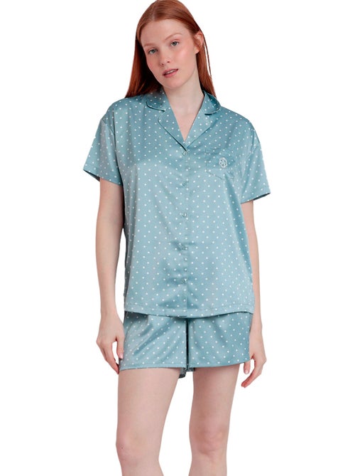 ADMAS CLASSIC Pijama Abierto Manga Corta Dots Lace para Mujer - Kiabi ADMAS CLASSIC Pijama Abierto Manga Corta Dots Lace para Mujer - Kiabi