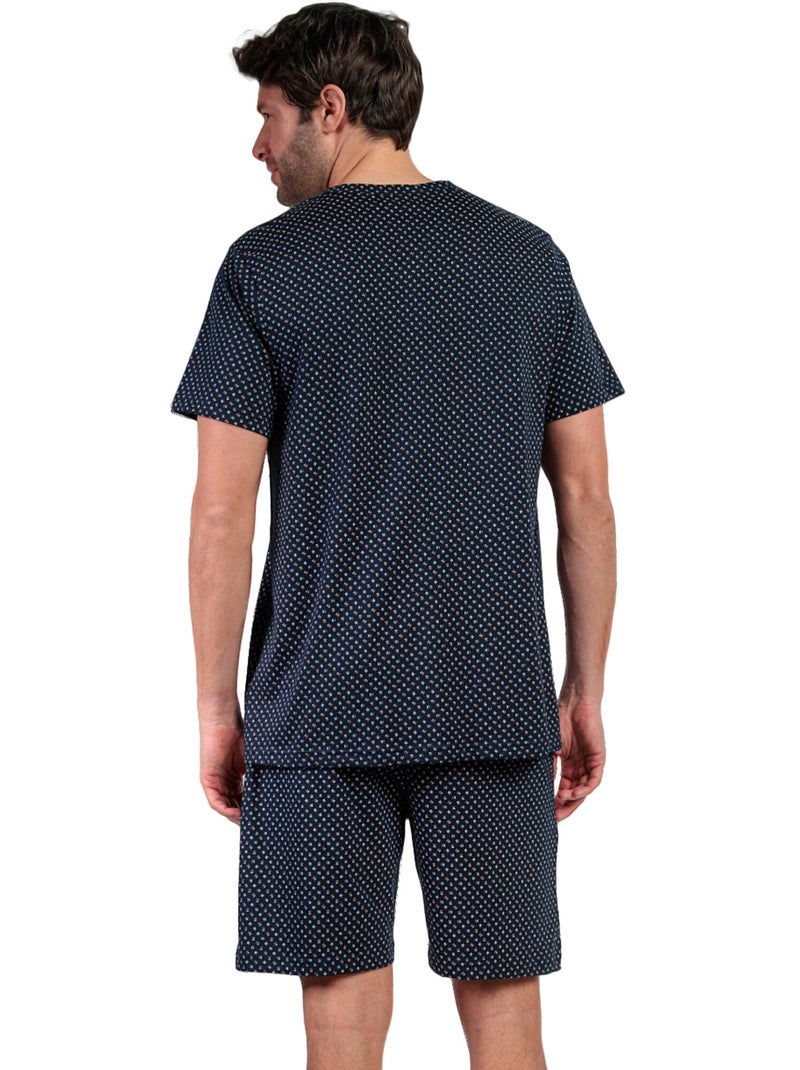 ADMAS CLASSIC Pijama Abierto Manga Corta Leather para Hombre Azul marino - Kiabi