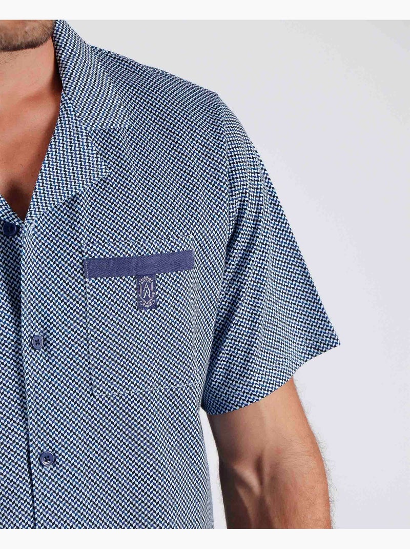 ADMAS CLASSIC Pijama Abierto Manga Corta Mercury para Hombre Azul - Kiabi