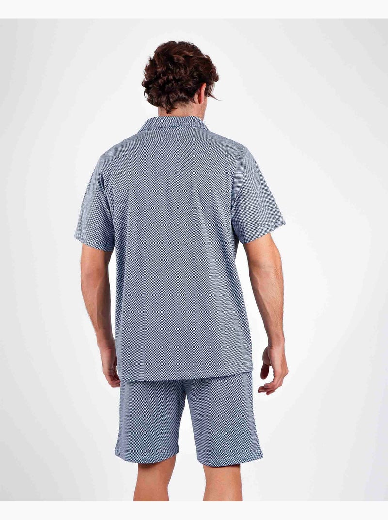ADMAS CLASSIC Pijama Abierto Manga Corta Mercury para Hombre Azul - Kiabi