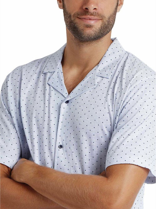 ADMAS CLASSIC Pijama Abierto Manga Corta Stripes & Dots para Hombre - Kiabi ADMAS CLASSIC Pijama Abierto Manga Corta Stripes & Dots para Hombre - Kiabi