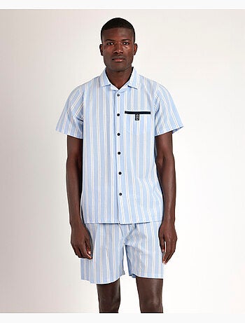 ADMAS CLASSIC Pijama Abierto Manga Corta Stripest para Hombre