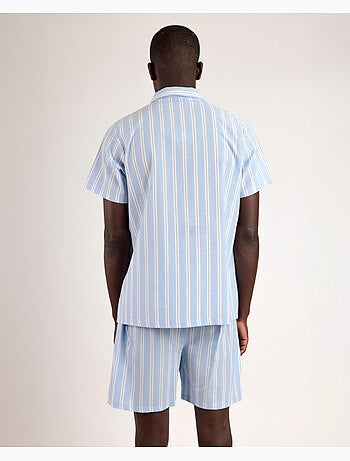ADMAS CLASSIC Pijama Abierto Manga Corta Stripest para Hombre