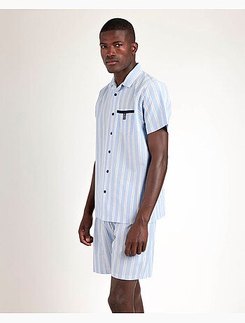 ADMAS CLASSIC Pijama Abierto Manga Corta Stripest para Hombre