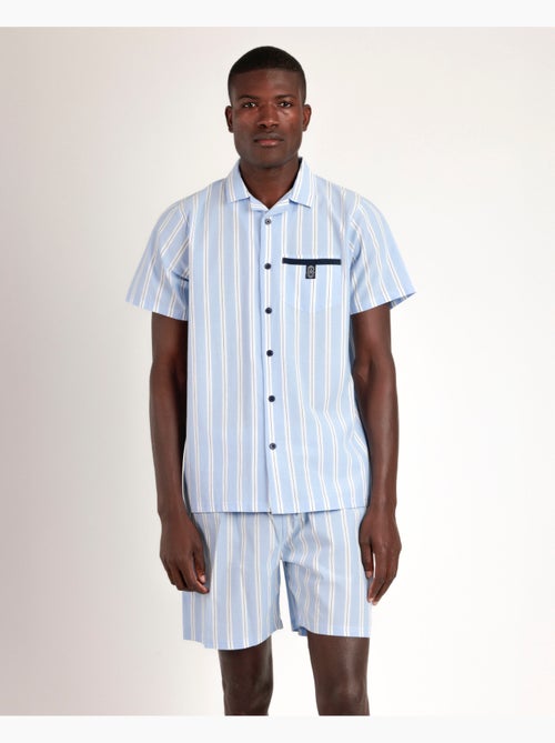 ADMAS CLASSIC Pijama Abierto Manga Corta Stripest para Hombre - Kiabi ADMAS CLASSIC Pijama Abierto Manga Corta Stripest para Hombre - Kiabi