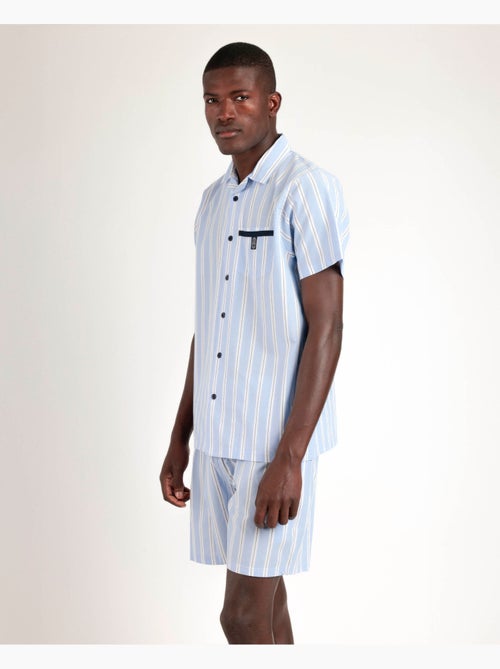 ADMAS CLASSIC Pijama Abierto Manga Corta Stripest para Hombre - Kiabi ADMAS CLASSIC Pijama Abierto Manga Corta Stripest para Hombre - Kiabi
