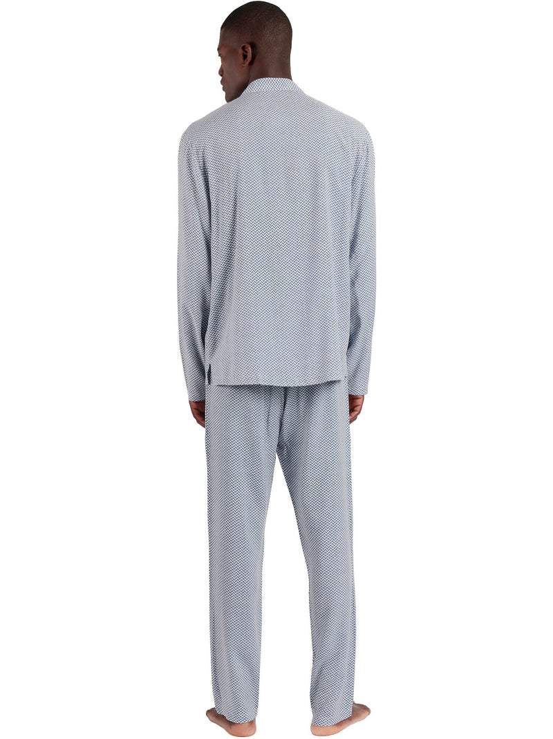 ADMAS CLASSIC Pijama Abierto Manga Larga Classic Spiga para Hombre Azul - Kiabi