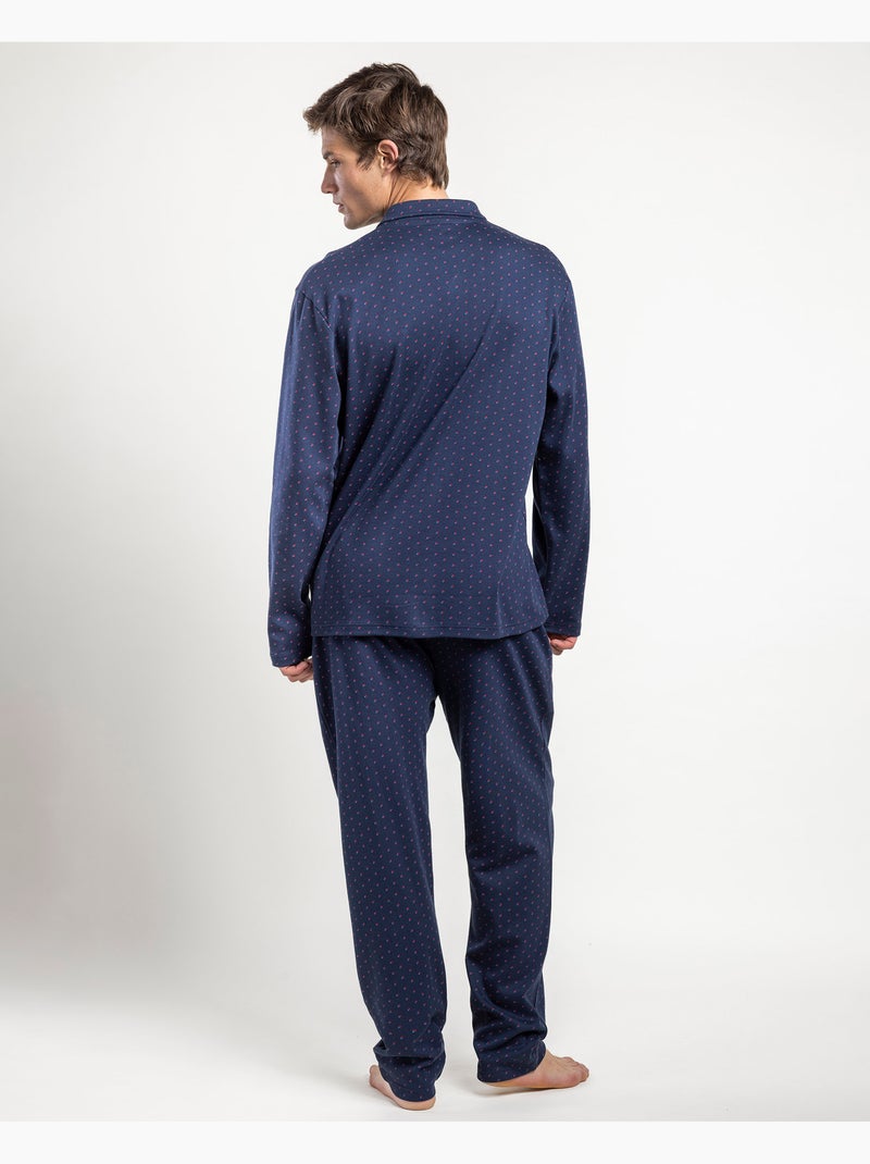 ADMAS CLASSIC Pijama Abierto Manga Larga Edges para Hombre Azul marino - Kiabi