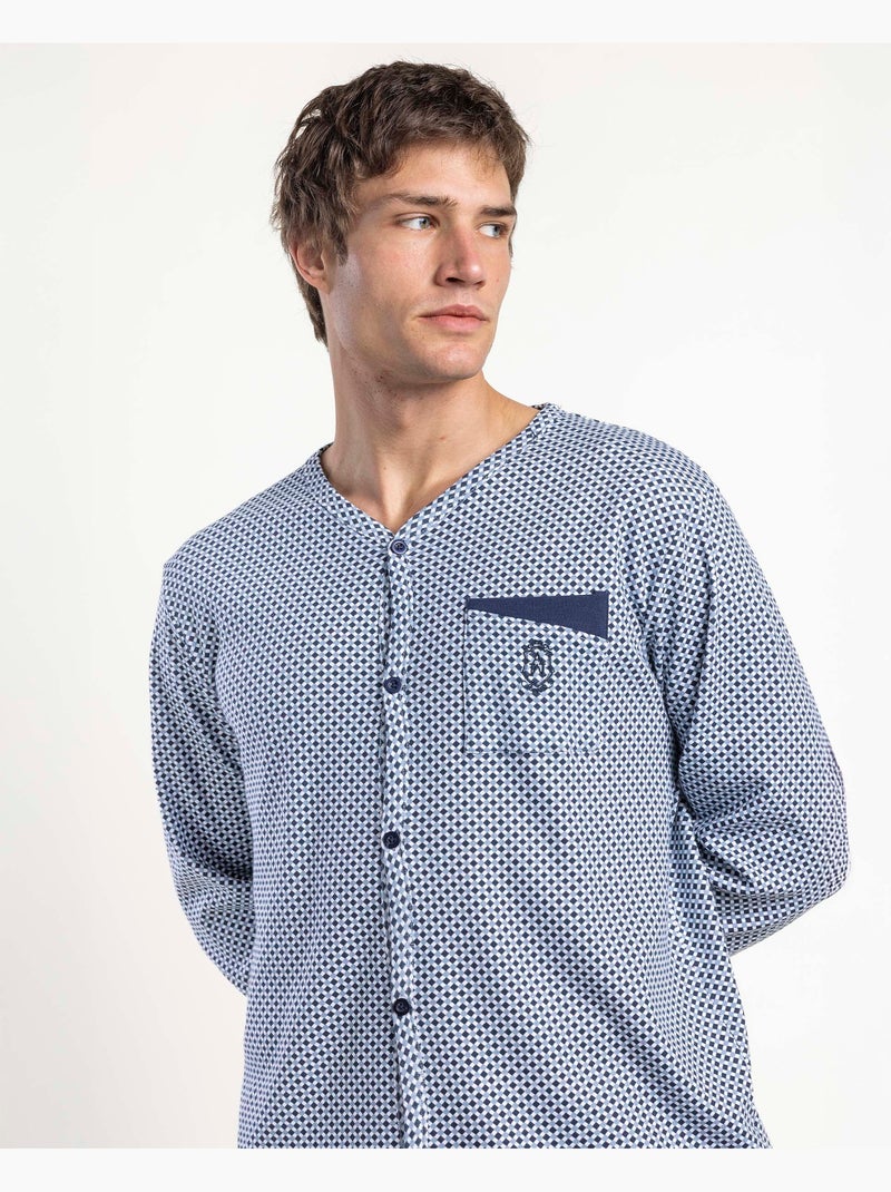 ADMAS CLASSIC Pijama Abierto Manga Larga Frostline para Hombre Azul marino - Kiabi