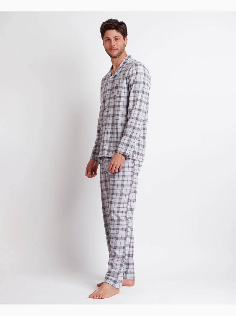 ADMAS CLASSIC Pijama Abierto Manga Larga Garnet Style para Hombre Gris jaspeado - Kiabi
