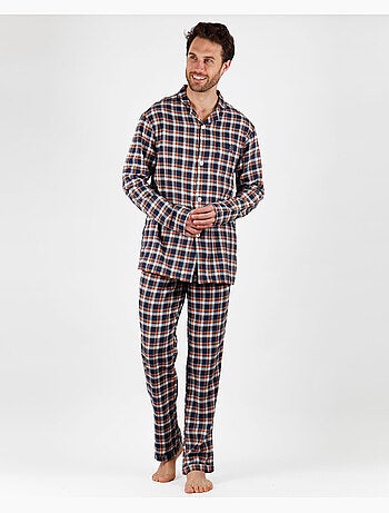 ADMAS CLASSIC Pijama Abierto Manga Larga Mountain Check para Hombre