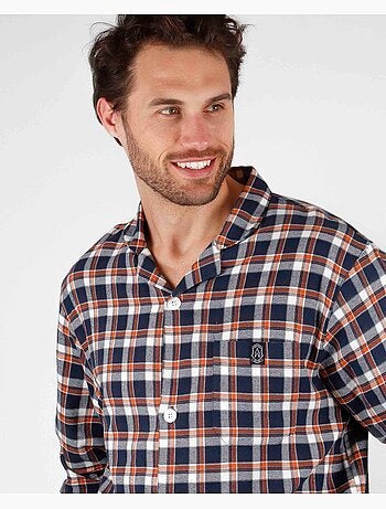 ADMAS CLASSIC Pijama Abierto Manga Larga Mountain Check para Hombre
