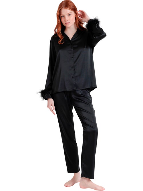 ADMAS CLASSIC Pijama Abierto Manga Larga Plumas Marabu Christmas Luxe para Mujer - Kiabi ADMAS CLASSIC Pijama Abierto Manga Larga Plumas Marabu Christmas Luxe para Mujer - Kiabi