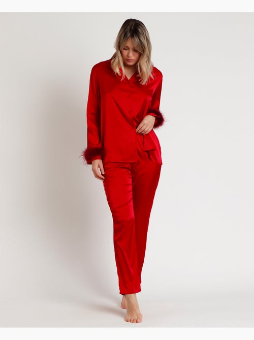 ADMAS CLASSIC Pijama Abierto Manga Larga Plumas Marabu Christmas Luxe para Mujer - Kiabi ADMAS CLASSIC Pijama Abierto Manga Larga Plumas Marabu Christmas Luxe para Mujer - Kiabi