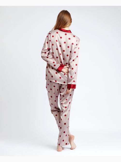 ADMAS CLASSIC Pijama Abierto Manga Larga Satin Elegant Dots para Mujer - Kiabi ADMAS CLASSIC Pijama Abierto Manga Larga Satin Elegant Dots para Mujer - Kiabi