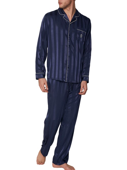ADMAS CLASSIC Pijama Abierto Manga Larga Satin Stripes para Hombre - Kiabi ADMAS CLASSIC Pijama Abierto Manga Larga Satin Stripes para Hombre - Kiabi