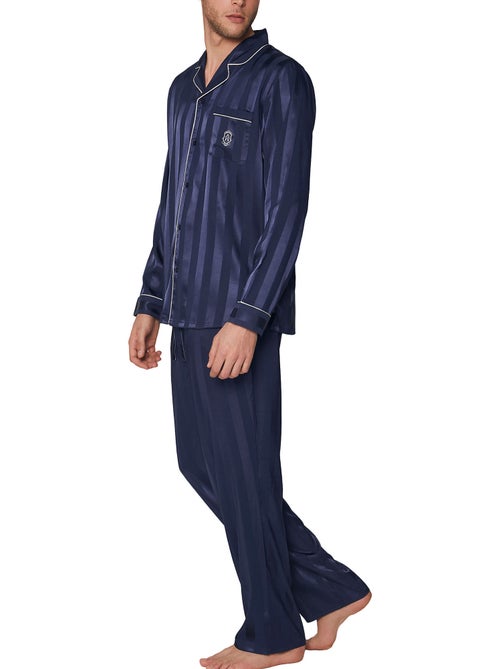 ADMAS CLASSIC Pijama Abierto Manga Larga Satin Stripes para Hombre - Kiabi ADMAS CLASSIC Pijama Abierto Manga Larga Satin Stripes para Hombre - Kiabi
