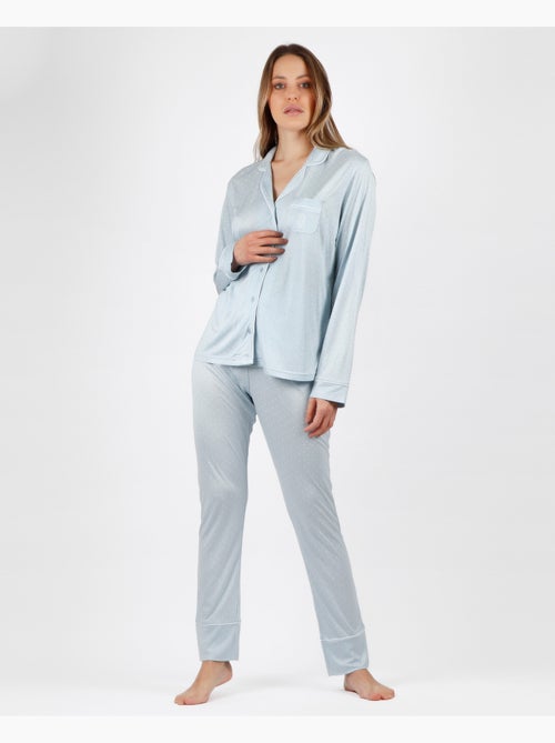 ADMAS CLASSIC Pijama Abierto Manga Larga Soft Secret para Mujer - Kiabi ADMAS CLASSIC Pijama Abierto Manga Larga Soft Secret para Mujer - Kiabi