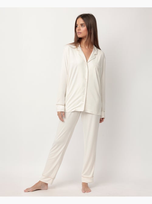 ADMAS CLASSIC Pijama Abierto Manga Larga Soft Sleep para Mujer - Kiabi ADMAS CLASSIC Pijama Abierto Manga Larga Soft Sleep para Mujer - Kiabi