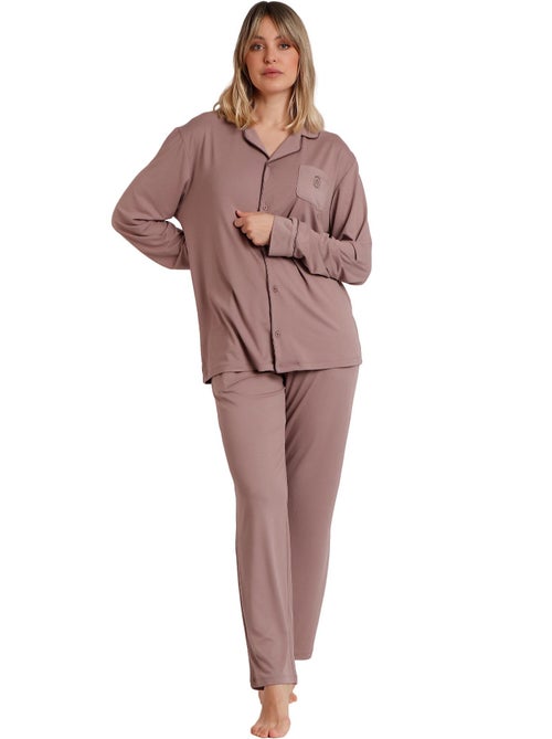 ADMAS CLASSIC Pijama Abierto Manga Larga Soft Sleep para Mujer - Kiabi ADMAS CLASSIC Pijama Abierto Manga Larga Soft Sleep para Mujer - Kiabi