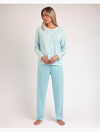ADMAS CLASSIC Pijama Abierto Manga Larga Spring Leaves para Mujer