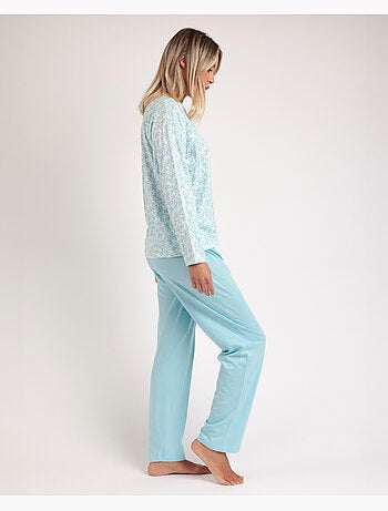 ADMAS CLASSIC Pijama Abierto Manga Larga Spring Leaves para Mujer