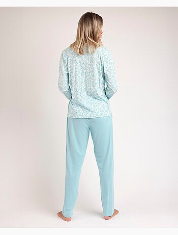 ADMAS CLASSIC Pijama Abierto Manga Larga Spring Leaves para Mujer
