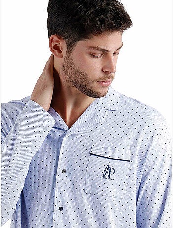 ADMAS CLASSIC Pijama Abierto Manga Larga Stripes - Dots para Hombre