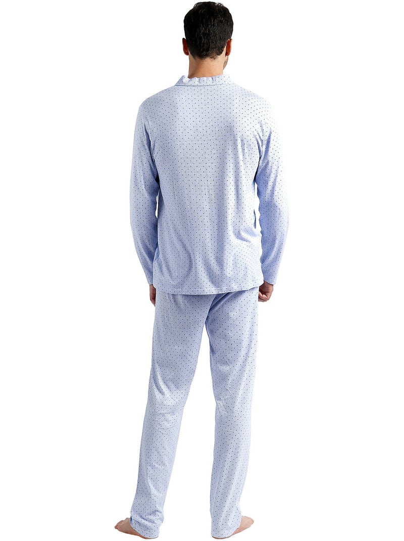 ADMAS CLASSIC Pijama Abierto Manga Larga Stripes - Dots para Hombre Azul - Kiabi
