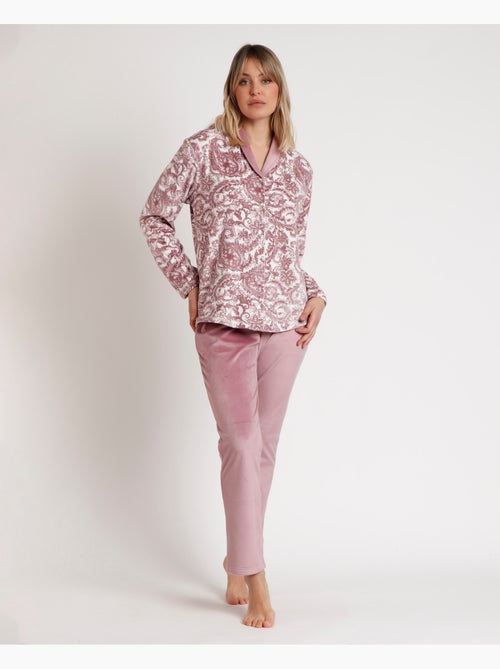 ADMAS CLASSIC Pijama Abierto Manga Larga Velvet Cachemire para Mujer - Kiabi ADMAS CLASSIC Pijama Abierto Manga Larga Velvet Cachemire para Mujer - Kiabi