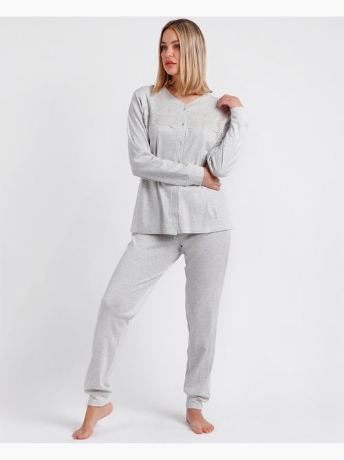 ADMAS CLASSIC Pijama Abierto Manga Larga Winter Classic para Mujer - Kiabi ADMAS CLASSIC Pijama Abierto Manga Larga Winter Classic para Mujer - Kiabi