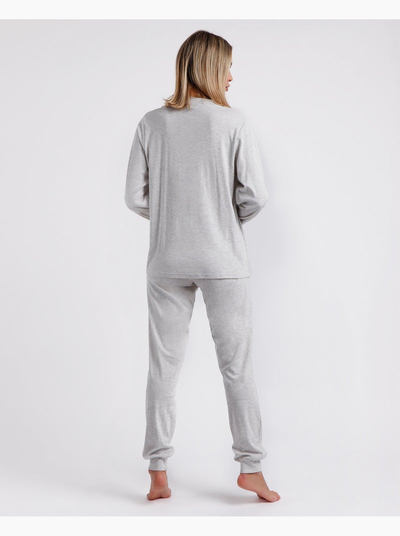 ADMAS CLASSIC Pijama Abierto Manga Larga Winter Classic para Mujer Gris perla - Kiabi