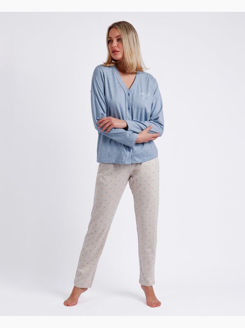 ADMAS CLASSIC Pijama Abierto Manga Larga You Are Enough para Mujer - Kiabi ADMAS CLASSIC Pijama Abierto Manga Larga You Are Enough para Mujer - Kiabi