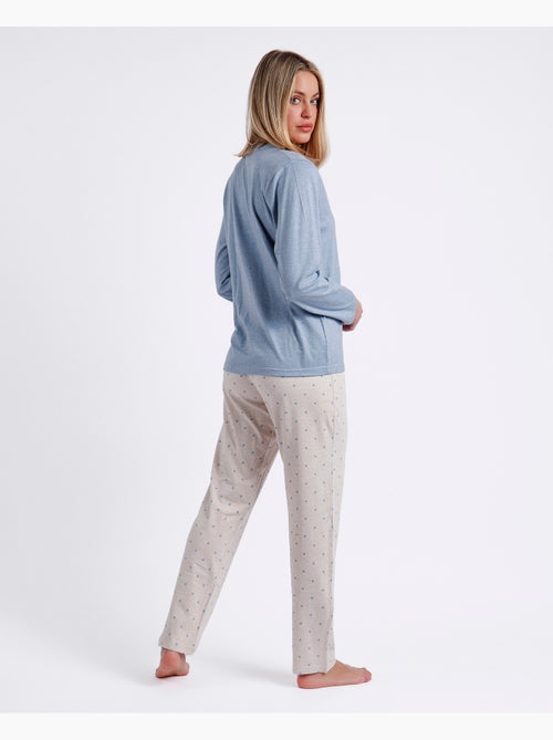 ADMAS CLASSIC Pijama Abierto Manga Larga You Are Enough para Mujer - Kiabi ADMAS CLASSIC Pijama Abierto Manga Larga You Are Enough para Mujer - Kiabi