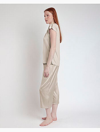 ADMAS CLASSIC Pijama Manga Caída Satin And Guipur para Mujer