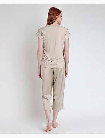 ADMAS CLASSIC Pijama Manga Caída Satin And Guipur para Mujer