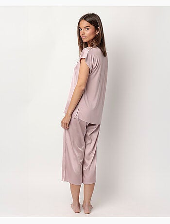 ADMAS CLASSIC Pijama Manga Caída Satin And Guipur para Mujer