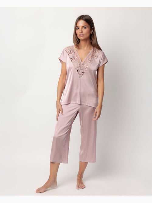 ADMAS CLASSIC Pijama Manga Caída Satin And Guipur para Mujer - Kiabi ADMAS CLASSIC Pijama Manga Caída Satin And Guipur para Mujer - Kiabi