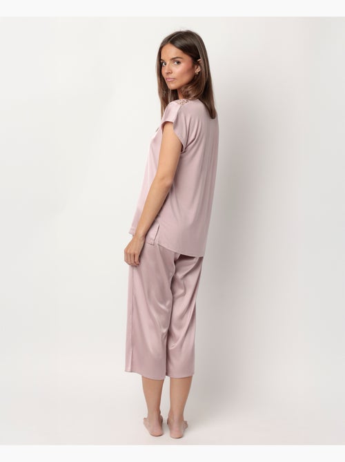 ADMAS CLASSIC Pijama Manga Caída Satin And Guipur para Mujer - Kiabi ADMAS CLASSIC Pijama Manga Caída Satin And Guipur para Mujer - Kiabi