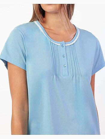 ADMAS CLASSIC Pijama Manga Corta Blue Classic Cachemire para Mujer