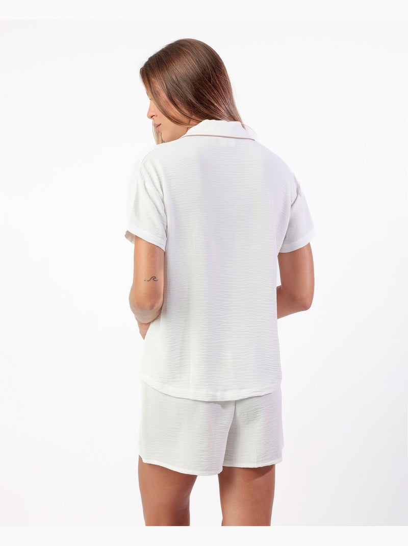 ADMAS CLASSIC Pijama Manga Corta Classic Arabia para Mujer Blanco - Kiabi